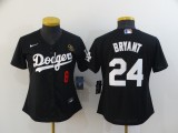 Women MLB Los Angeles Dodgers #8 & #24 Bryant Black Game Nike Jersey
