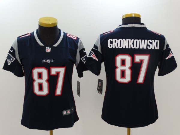 Womens New England Patriots #87 Gronkowski Blue Vapor Untouchable Limited Jersey