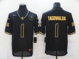 Men's Miami Dolphins #1 Tua Tagovailoa Black/Gold Salute To Service Limited Jersey