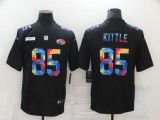 Men's San Francisco 49ers #85 Kittle Black Rainbow Limited Jersey