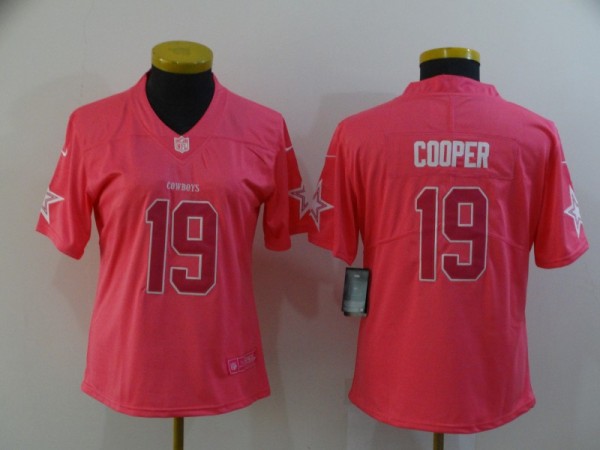 Women Dallas Cowboys #19 Amari Cooper Pink Vapor Untouchable Limited Jersey