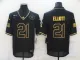 Men's Dallas Cowboys #21 Ezekiel Elliott Black/Gold Salute To Service Limited Jersey