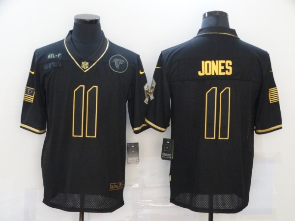 Men's Atlanta Falcons #11 Julio Jones Black/Gold Salute To Service Limited Jersey