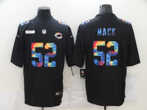 Men's Chicago Bears #52 Khalil Mack Black Rainbow Limited Jersey