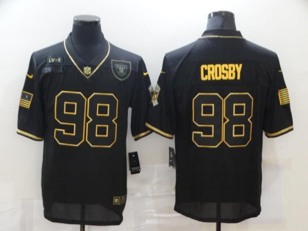 Men's Las Vegas Raiders #98 Crosby 2020 Black Camo Salute To Service Limited Jersey