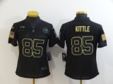 Women San Francisco 49ers #85 Kittle 2020 Black Salute To Service Limited Jersey