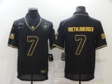 Men's Pittsburgh Steelers #7 Ben Roethlisberger Black/Gold Salute To Service Limited Jersey