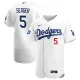 MLB Los Angeles Dodgers #5 Corey Seager White 2020 World Series Champions Patch Flexbase Jersey