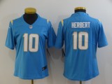 Women Los Angeles Chargers #10 Justin Herbert 2020 Blue Vapor Untouchable Limited Jersey