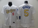 MLB Los Angeles Dodgers #5 Seager 2020 White Gold Flexbase Jersey