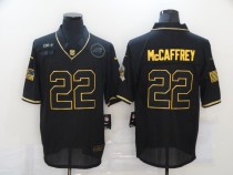 Men's Carolina Panthers #22 Christian McCaffrey 2020 Black/Gold Salute To Service Limited Jersey