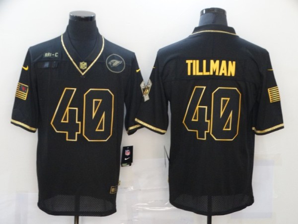 Men's Arizona Cardinals #40 Pat Tillman 2020 Black/Gold Salute To Service Limited Jersey