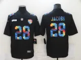 Men's Las Vegas Raiders #28 Josh Jacobs Black Rainbow Limited Jersey
