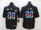 Men's Dallas Cowboys #88 CeeDee Lamb Black Rainbow Limited Jersey