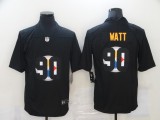 Men's Pittsburgh Steelers #90 T. J. Watt  Black Shadow Logo Limited Jersey