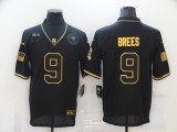 Men's New Orleans Saints #9 Brees 2020 Black/Gold Salute To Service Limited Jersey