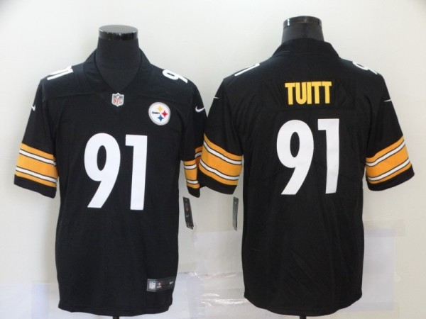 Men's Pittsburgh Steelers #91 Tuitt Black Vapor Untouchable Limited Jersey