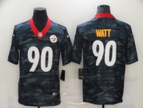 Men's Pittsburgh Steelers #90 T. J. Watt 2020 Black Camo Limited Jersey