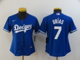 Women MLB Los Angeles Dodgers #7 Julio Urias Blue Stitched Jersey