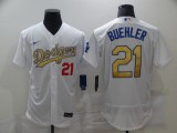MLB Los Angeles Dodgers #21 Buehler 2020 White Gold Flexbase Jersey