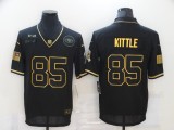 Men's San Francisco 49ers #85 Kittle 2020 Black/Gold Salute To Service Limited Jersey