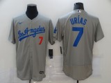 MLB Los Angeles Dodgers #7 Julio Urias Grey Flexbase Elite Jersey