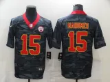 Men's Kansas City Chiefs #15 Patrick Mahomes 2020 Black Camo Limited Jersey