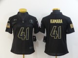 women New Orleans Saints #41 Alvin Kamara 2020 Black Salute To Service Limited Jersey