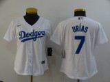 Women MLB Los Angeles Dodgers #7 Julio Urias White Stitched Jersey