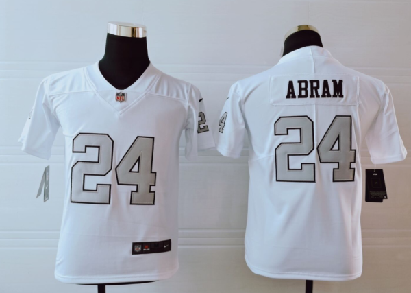 Youth Oakland Raiders #24 Johnathan Abram White Color Rush Limited Jersey