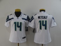 Women Seattle Seahawks #14 D.K. Metcalf White Vapor Untouchable Limited Jersey