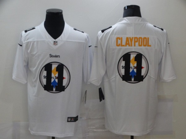 Men's Pittsburgh Steelers #11 Claypool White Shadow Logo Limited Jersey