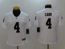 Women Oakland Raiders #4 Carr White Vapor Untouchable Limited Jersey