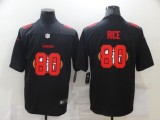 Men's San Francisco 49ers #80 Jerry Rice Black Shadow Logo Limited Jersey