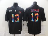 Men's New Orleans Saints #13 Michael Thomas Black Rainbow Limited Jersey