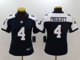 Women Dallas Cowboys #4 Prescott Thanksgiving Blue Vapor Untouchable Limited Jersey