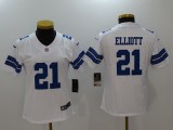 Women Dallas Cowboys #21 Ezekiel Elliott White Vapor Untouchable Limited Jersey