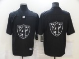 Men's Raiders #4 Carr Black Black Shadow Logo Limited Jersey