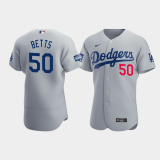 MLB Los Angeles Dodgers #50 Mookie Betts Gray 2020 World Series Champions Flexbase Jersey