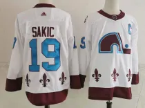 Men's Colorado Avalanche #19 Joe Sakic 2020-21 White Reverse Retro Stitched Jersey
