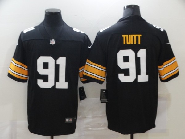 Men's Pittsburgh Steelers #91 Tuitt Black Vapor Untouchable Limited Jersey