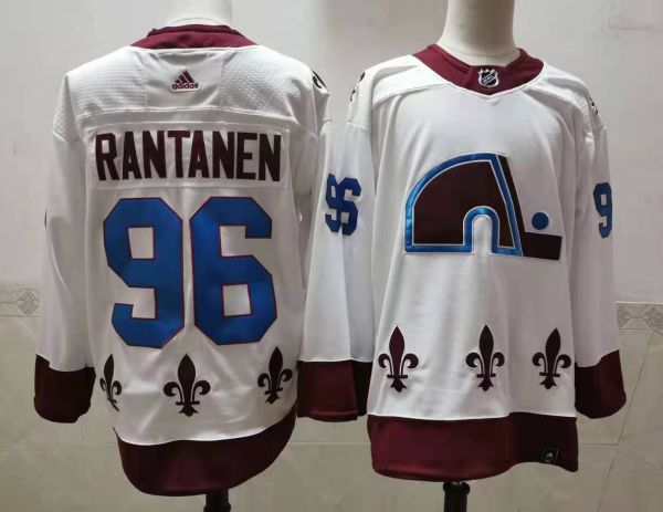 Men's Colorado Avalanche #96 Mikko Rantanen 2020-21 White Reverse Retro Stitched