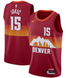 NBA Denver Nuggets #15 Nikola Jokic Red 2020/21 Swingman City Edition Jersey