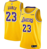 Los Angeles Lakers #23 LeBron James Fanatics Branded Yellow 2018/19 Fast Break Jersey