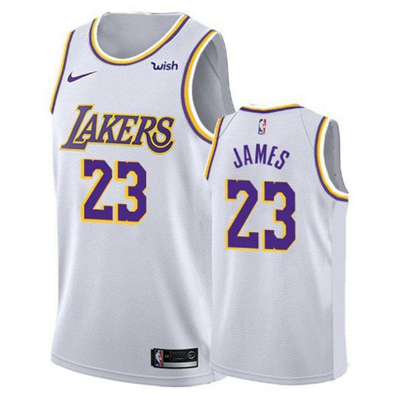 Los Angeles Lakers #23 LeBron James Fanatics Branded White 2018/19 Fast Break Jersey