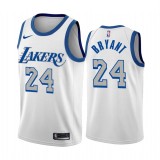 NBA Los Angeles Lakers #24 Kobe Bryant White City Edition 2020-21 New Blue Silver Logo Jersey