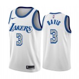 NBA  Los Angeles Lakers #3 Anthony Davis White City Edition 2020-21 New Blue Silver Logo Jersey