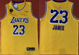 NBA Los Angeles Lakers #23 LeBron James 2020 Yello With KB Patch Jersey