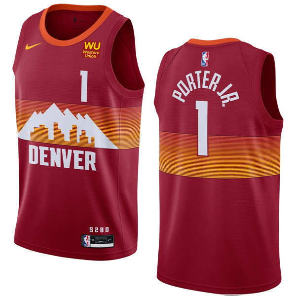 NBA Denver Nuggets #1 Michael Porter Jr. Red 2020-21 City Edition Jersey