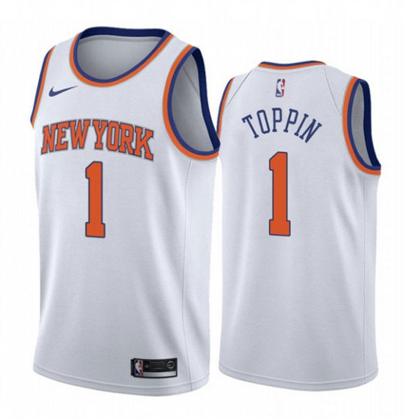 NBA New York Knicks #1 Obi Toppin White Jersey